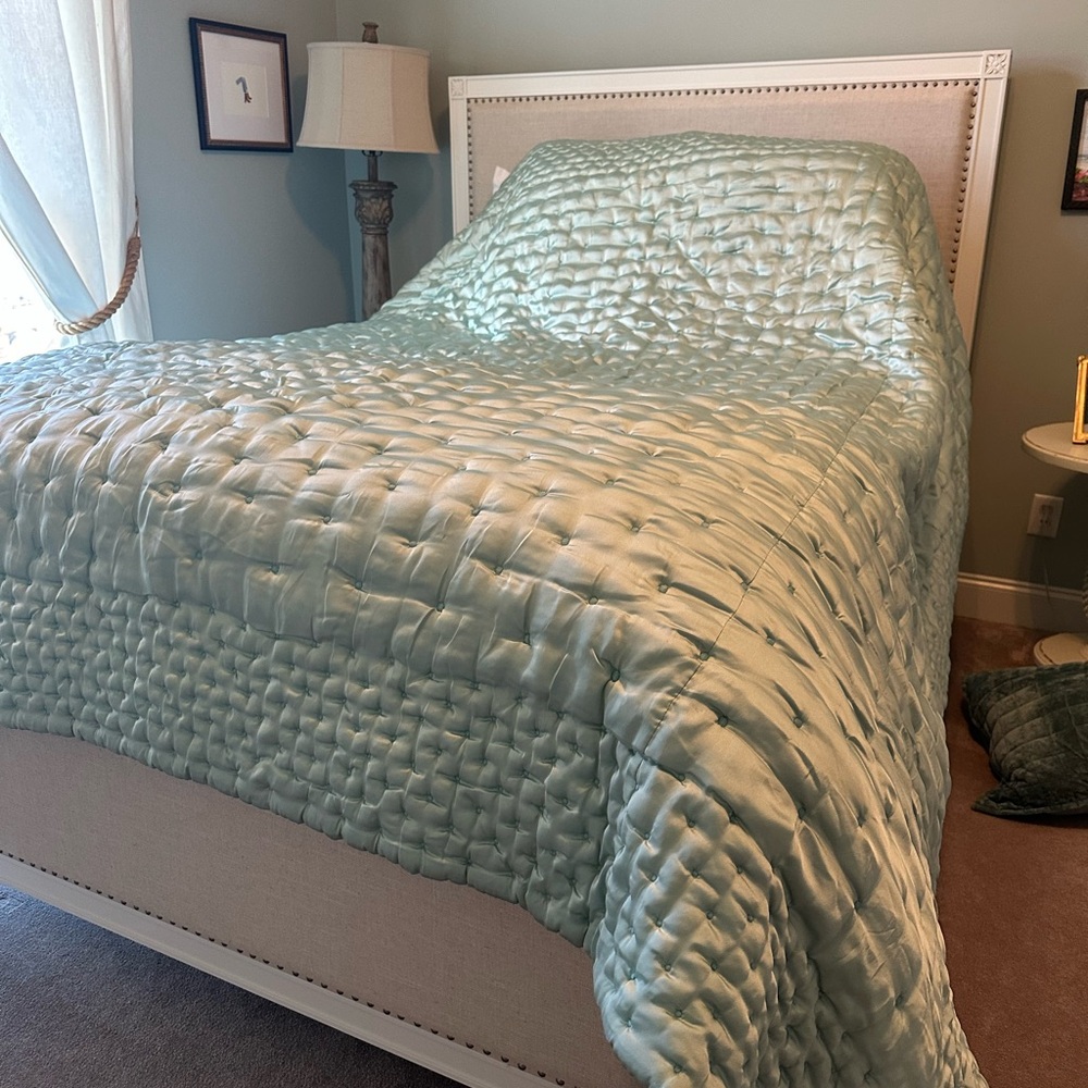 Soft Surroundings Blue Pearl (Sea foam green color) Queen Comforter